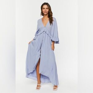 High Low Ruffle Flounce Dress with Butterfly Sleeves 🦋